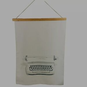 Minted Wall Tapestry ART Typewriter W/Magnetic Tapestry Bar 18"x24" hang